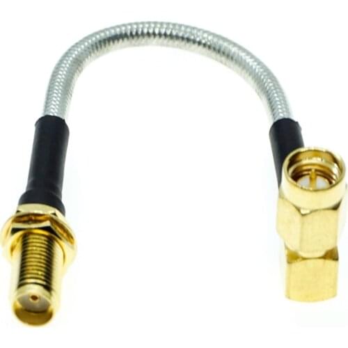 SMA male right angle RA to SMA female Bulkhead connector RG402 .141" Semi flexible rigid Coaxial cable