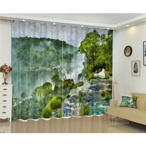 Luxury Blackout 3D Window Curtains For Living Room office Bedroom Drapes Cortina Rideaux Customized size Waterfall pillowcase