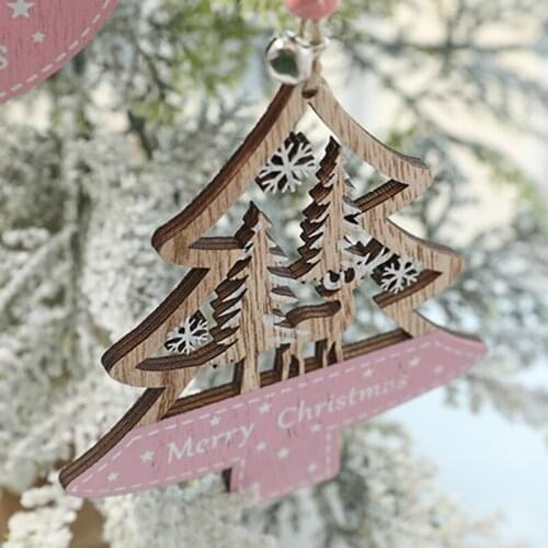 Christmas Decorations Pendant Wood Chip Hollow Wood Crafts Decorations Christmas Tree Table Door And Window Pendant New