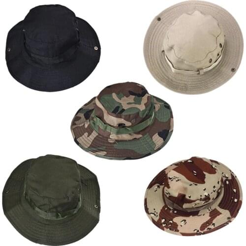 Sun Hat Panama Bucket Flap Hat Breathable Boonie Multicam Nepalese Boonie Camouflage Hats Outdoor Fishing Wide Brim hats