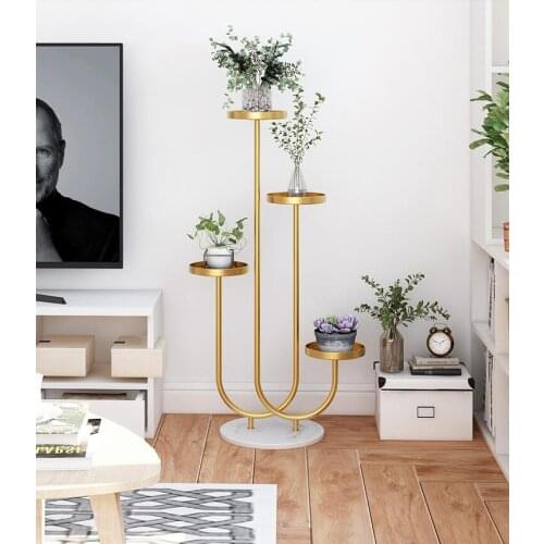 Nordic marble shelf storage indoor multi-storey balcony decoration floor-standing living room bedroom succulent green radish bas