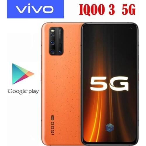 New Original VIVO IQOO 3 5G SmartPhone Snapdragon 865 Android 10 6.44inch Super AMOLED 2400x1080P 55W Super Charger 4440Mah NFC
