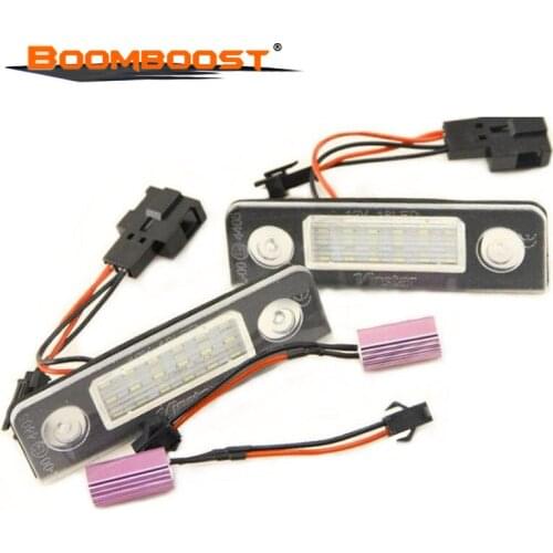 SMD3528 2Pcs 12V For Volkswagen Skoda Octavia 1Z/Roomster 5J Car LED License Plate Lights Number Plate Lamp Canbus Bulb Kit