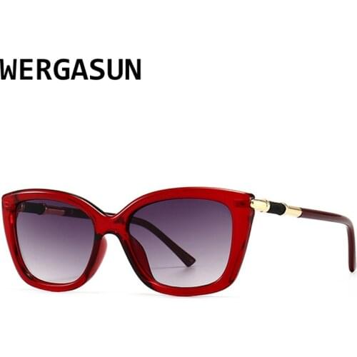 WERGASUN Fashion Cat eye Sunglasses Women Luxury Brand Designer Vintage Sun glasses Female Glasses For Women Gafas de sol uv400