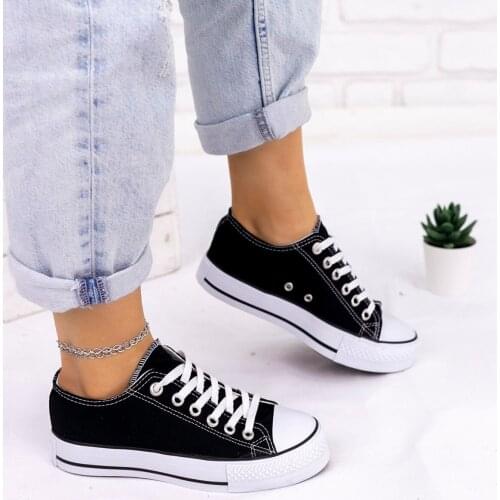 Tonar Moxi Black Linen Sports Shoes New Season Convenient Seasonal Style Sneaker