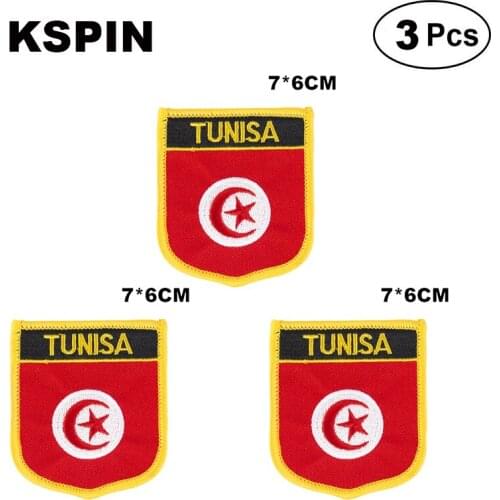 Tunisia Shiled Shape flag patches national flag patches for Cothing DIY Decoration
