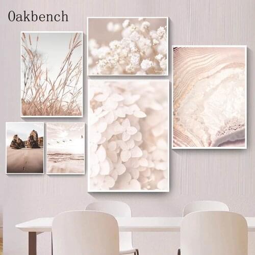 Reed Meadow Botanical Canvas Painting Sunset Wall Art Posters Beach Art Print Nordic Wall Pictures For Living Room Decoration