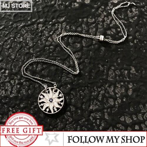 The New Original 1:1 925 Sterling Silver Adjustable Necklace For Women Gift Zircon Evil eyes Pendant Luxury Brand Jewelry Monaco