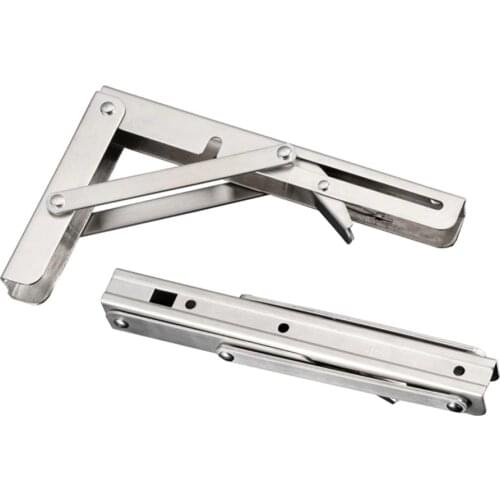 2pcs Stainless Steel Folding Stand Table Bracket Shelf Bench 200kg Load Heavy for Table Work Space Saving DIY Bracket 8-20 inch