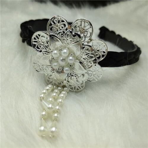 2021 korean hanbok traditional headbands flower applique embroidered hair band ethnic minority korean performance accessories