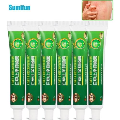 6Pcs Dermatitis Eczema Herbal Antipruritic Cream Psoriasis Antibacterial Ointment Anti Itch Skin Health Care Plaster