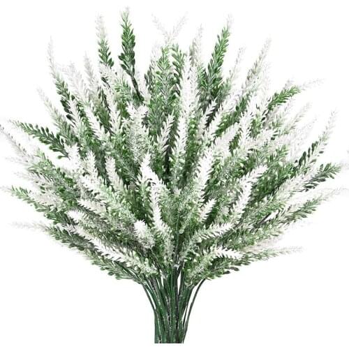 8 Pieces of Artificial Lavender Artificial Flower Arrangement Garden Office Wedding Home Outdoor Decoration White