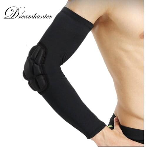 Basketball elbow pads Brace arm Support guards Crashproof honeycomb Arm Sleeve Warmers Elastic sunscreen Shooting Pads 1 pieces