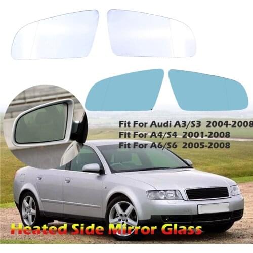 Side Mirrors Glass Heater Anti-fog Defrosting Door Wing Mirror Fit For A3 S3 04-08 A4 S4 01-08 A6 S6 05-08
