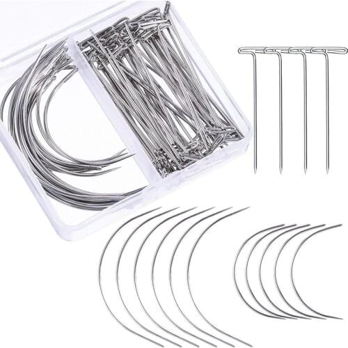 C Type Curved Needles Weaving Needle Pins Practical Handcraft Leather Wig Curvature Needle DIY Hand Sewing Tools Accessories