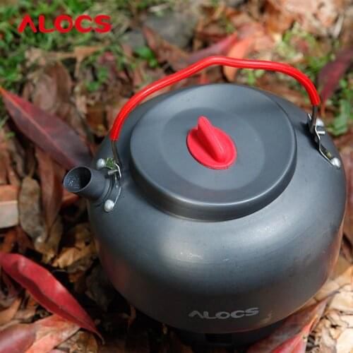 Alocs CW-K06 1.4L Outdoor Teapot Kettle + Tea Strainer Set Coffee Pot Camping Equipment Cookware Portable Camp Cooker