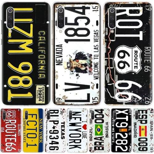 Retro License Plate 66 Silicon Phone Case For Xiaomi Redmi Note 10 9 8 9S 8T 7 6 5 6A 7A 8A 9A 9C Pro Customized Cover Coque