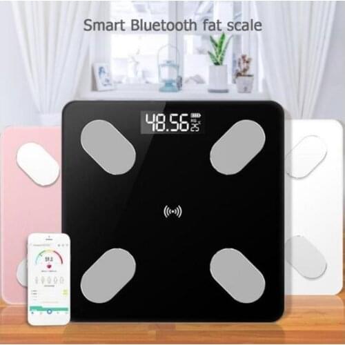 LCD Digital Body Index Fat Scale Electronic Smart Voice Bluetooth APP Electronic Scales for Apple/IOS Bathroom Household Balance
