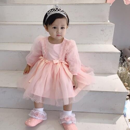 Pink Baby Girl Dress Long Sleeve Christmas Red Birthday Party Vestido 3 6 12 24 Month Spring Toddler Baby Clothes OBF204014