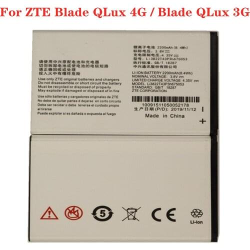 For ZTE Blade QLux 4G / Blade QLux 3G A430 Beeline Pro Mobile Phone Rechargeable Batteries Li3822T43P3h675053 2200mAh Battery
