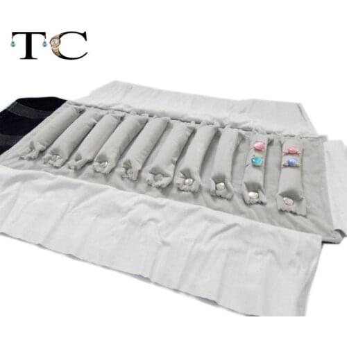 Jewelry Travel Case Black Velvet Jewelry Display Carrying Bag Jewelry Ring Show Storage Organizer