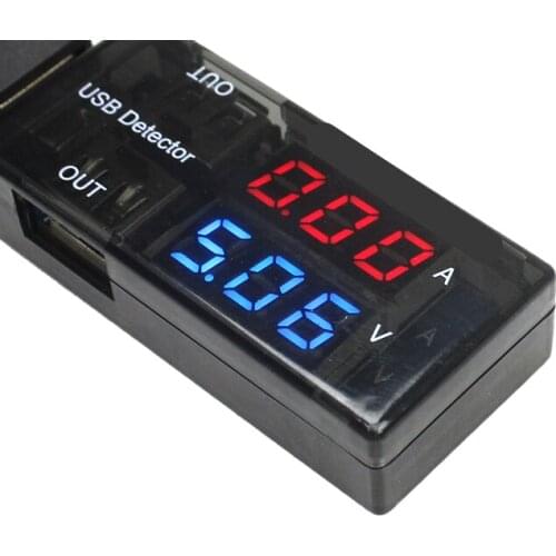 Double table show USB Charger Doctor Current Voltage Charging Detector Mobile Power Current and Voltmeter Ammeter double port