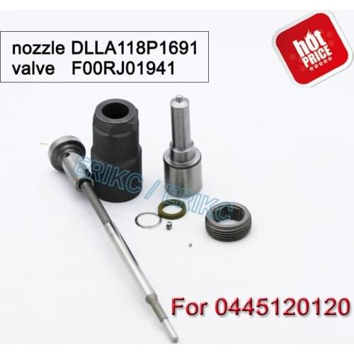 ERIKC 0445120120 Diesel Fuel Injector Nozzle DLLA118P1691 Sprayer Valve F00RJ01941 Overhaul Repair Kits for Bosch CUMMINS FORD