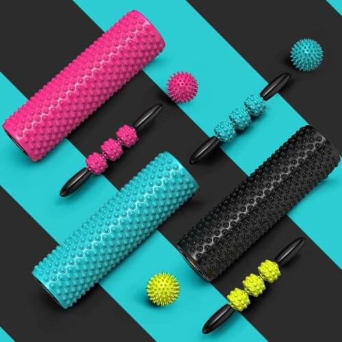 Fitness Foam Roller Muscle Relaxation Roller Pilates Exercise Back Massager Yoga Pole Exercise Equipment Push Back Massage Tool