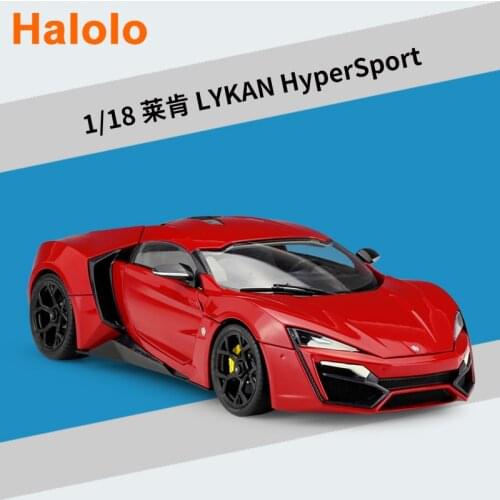 Halolo Diecast 1: 18 Lykan HyperSport Car Model Simulation Alloy Car Model Gift Collection Ornaments Model Car