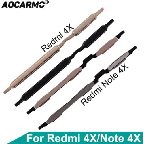 Aocarmo For Xiaomi Redmi 4X / Note 4X Power On Off Button + Volume Up Down Switch Side Key Replacement Part