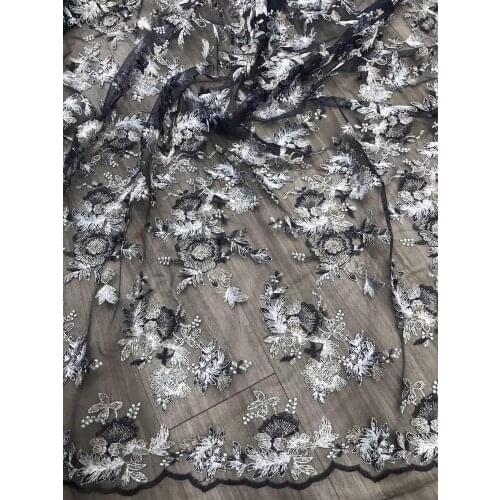 African Lace Fabric Latest High Quality 2019 Lace Embroidery French Lace Fabric Bridal Lace For Nigerian Party Dress HF216-19