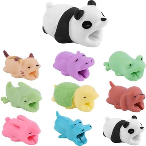 Cute Bite Cartoon Animal Cable Protector Cord Wire Protection Mini Cover Charging Cable Winder Cute Cartoon Cable Protrctor