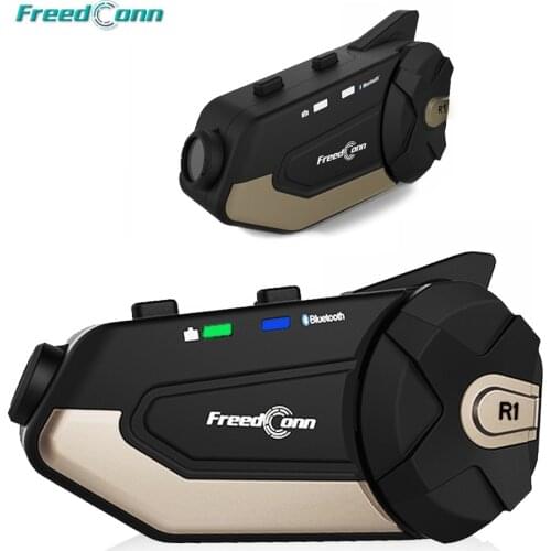Freedconn R1 Motorcycle BT Headset WiFi Bluetooth 4.1 1500mAh HD 1080P Video Camera Capture Waterproof Helmet Headset