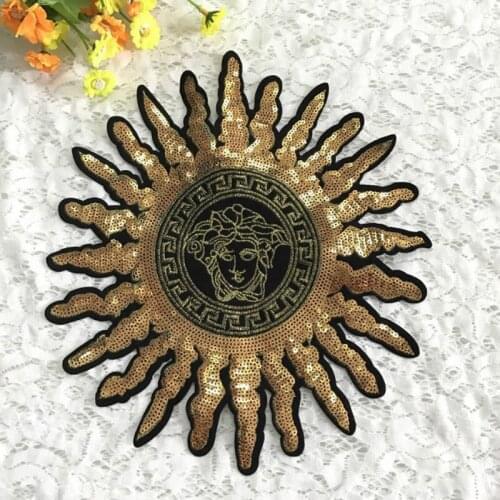 50pcs/Lot Embroidery Patches Letters Clothing Decoration Accessories Sun Flower Sequins Diy Iron Heat Transfer Applique