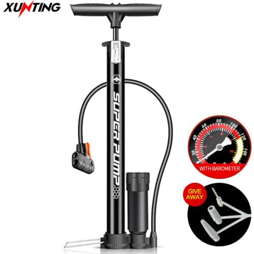 Xunting Bicycle Pump Super Floor Pump Bike Tire Inflator Schrader Accessories Bicicleta Bomba with Pressure Guage Bike Pump