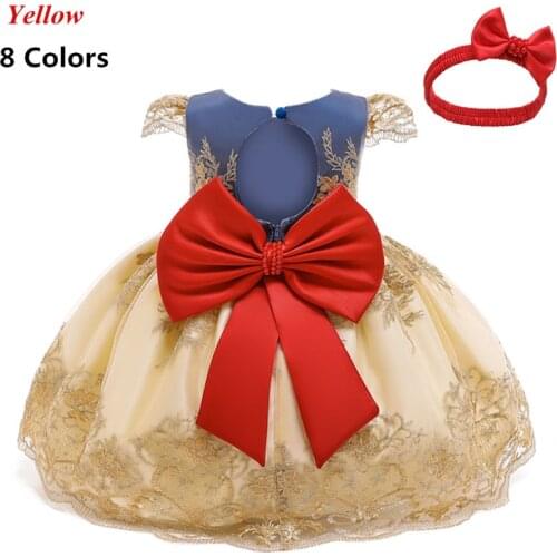 New Baby Girl Dress Lace Flower Princess Newborn Dresses Toddler Girl 1 Year Birthday Dresses Infant Baby Formal Party Clothes