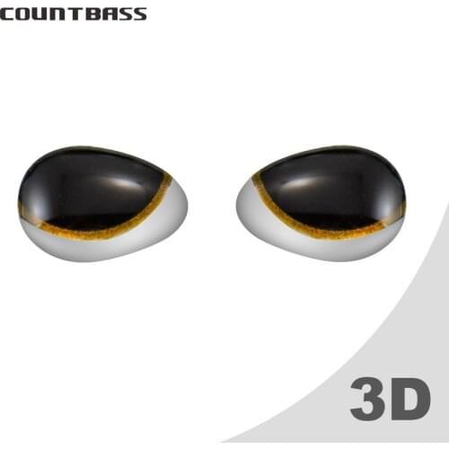 COUNTBASS Special 3D Fishing Lure Eyes for Metal Casting Jigs Slow Jigging ,Gold Rims 3D Lure Eyes Accessoris