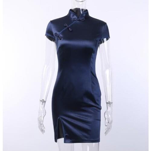 2021 Cheongsam Female Retro Improved Dress Women National Style Sexy Little Black Dress Female wild Clothes