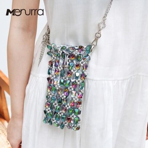 Luxury Handbag Women Bags Designer Mini Clutch Bag Colorful Stone Crossbody Shoulder Bag Laser Knitting Purse Female Bolsa