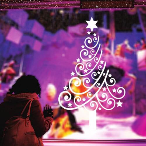 Christmas Tree Vinyl Art Wall Stickers Window Decal Mural Home Decor New Removable Wallpaper Artistic Design 3d Poster AA2