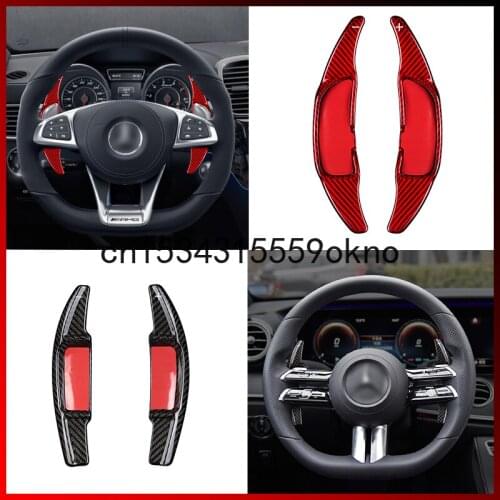For Benz C E S Series GLC200L CLA45 GLA220 AMG Carbon Fiber Steering Wheel Shift Paddles