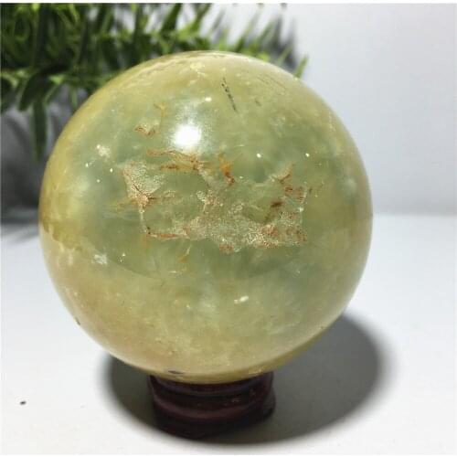 Sphere Natural Green Prehnite Geode Quartz Crystal Gift l Home Furnishing Wedding Decoration Stone Globe Reiki Healing Ball