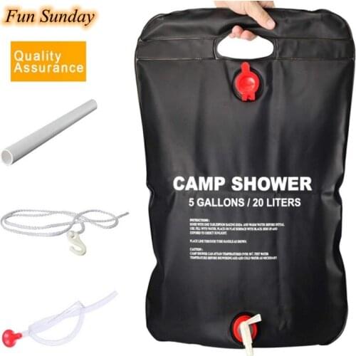 20L Water Bag Portable Solar Heated Shower Bag Bathing Bag for Camping Hiking Bbq Water Equipment Hydration Water Storage