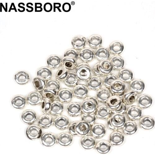 6MM Tibetan Antique Silver Circle Loose Spacer Beads For Jewelry Making Metal Beads Diy Connected Bracelet Necklace Bead Gift