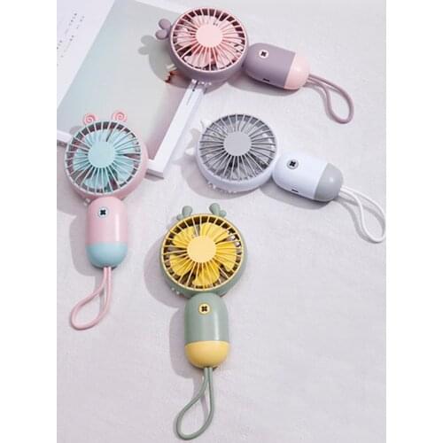 Three-speed USB Charging Cartoon Mini Portable Cute Fun Handheld Pocket Fan Travel