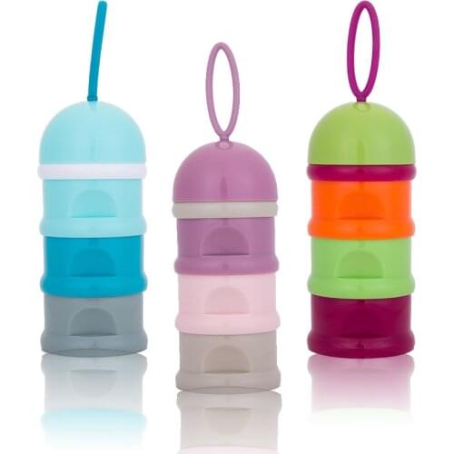 Three-layers Baby Food Storage Box Portable Milk Powder Dispenser Food Grade PP Material Baby Milk Powder Container Baby Feeding