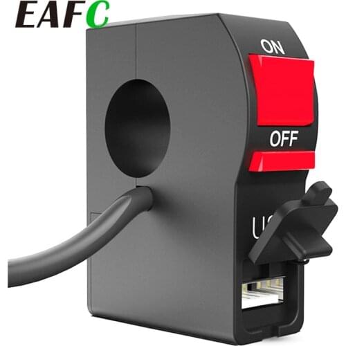 22mm 7/8" Universal Motorcycle Handlebar Start Flameout Switch ON OFF Button With USB Charger For Yamaha ATV 4 Wire Connectors