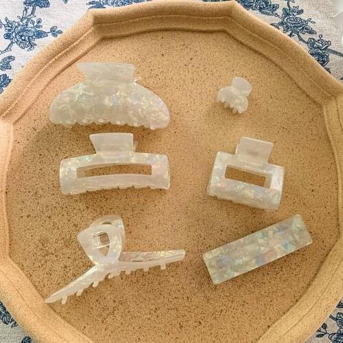 Vintage Hair Clips for Women Claw Clip Elegant Colorful Solid Color Acetate Hair Clip Hair Barrettes Hair Claw Hair Accessories