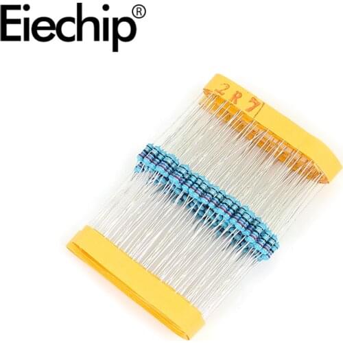 100pcs/lot 1/4W 1% Metal film resistor 2.7R 0.25W resistance 2.7 ohm Throught Hole