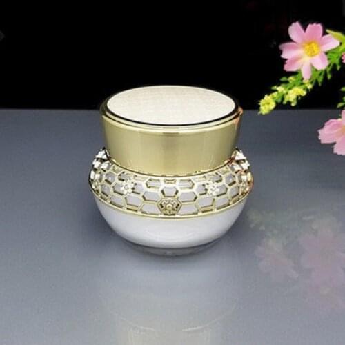 30g pearl white/ gold plastic acrylic jar /pot for day cream/night cream/gel/moisturizer/essence/anti-aging cream packing